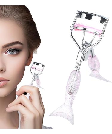 Small Eyelash Curler - Small Eyelash Curler in Fish Tail Shape - Ergonomic Portable Makeup Supplies Beautiful Eyelash Tools for Girls Women Females Ladies A4 Chrome Plated With Pink Comb Pink Mermaid Hand - Buy Online on GoSupps.com