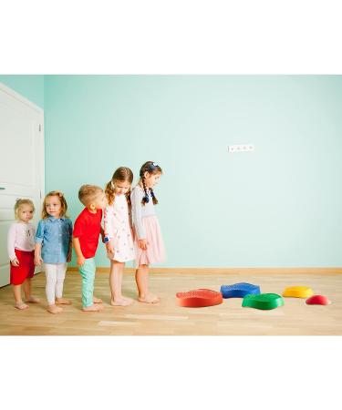 BEJOY Balance Stepping Stones for Kids - 5 Pcs Portable Blocks with Non-Slip Rubber Grips - Indoor & Outdoor Toy - Buy Online on GoSupps.com