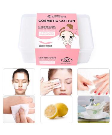 Beaupretty 1000pcs Makeup Remover Pads - Lens Cleaner Cotton Sponge & Cosmetics Removal for Eyes & Lips - Buy Online on GoSupps.com