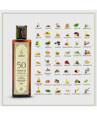 Farmonics 50 Natural Herbs Oil with 50 Exotic Indian Oils - Ideal for Hair Loss & Dandruff - 200ml | Deep Nourishment for Men & Women | Silicone & Paraben Free - Buy Online on GoSupps.com