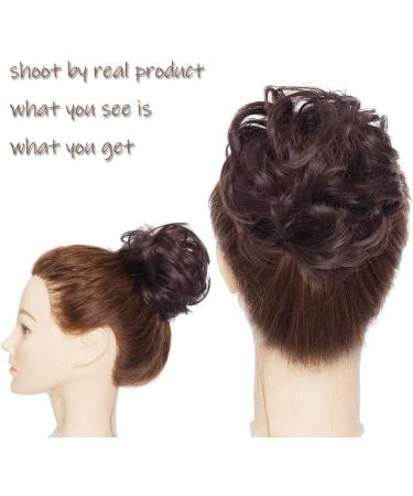 Reddish Brown Updo Ponytail Hair Extensions - Curly Wavy Scrunchies for Women | 35g Messy Hair Bun Hairpiece - Buy Online on GoSupps.com