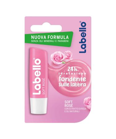 Labello Lip Balm Soft Rose 5.5ml - Nourishing Pink Lip Care (Pack of 1) | International Shipping Available - Buy Online on GoSupps.com