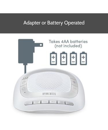 Homedics Rejuvenate White Noise Sound Machine | Travel Sleep & Relaxation | 6 Nature Sounds | Auto-off Timer | Ideal for Nursery & Babies - Buy Online on GoSupps.com