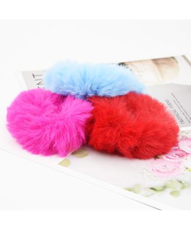 Faux Fur Hair Scrunchies Set - 32PCS Fuzzy Hair Ties & Accessories for Women and Girls - Buy Online on GoSupps.com