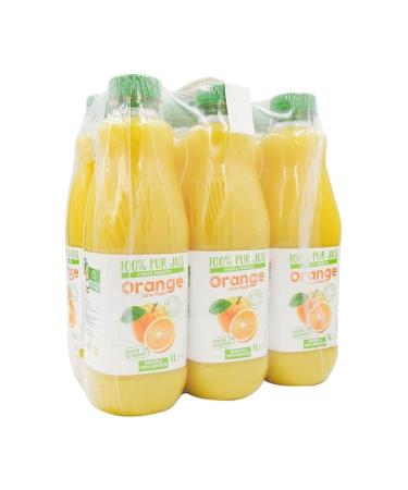 Pure orange juice without pulp - 6x1L - Pack 6L