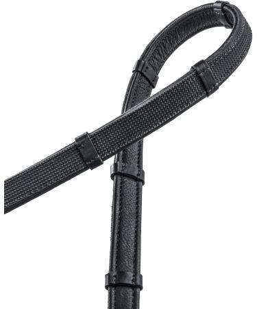 Sunride Elastic Tubes with Grips for Horses - Soft Real Leather & Grippy Rubber - 280 cm Black - Buy Online on GoSupps.com