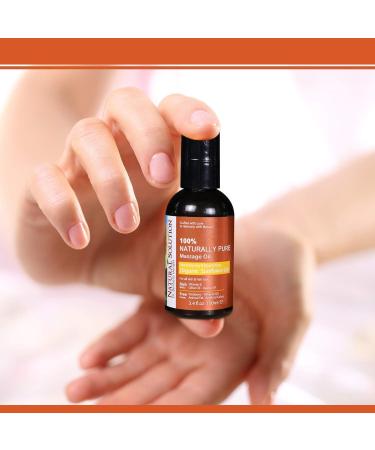 Natural Solution 100% Naturally Pure Massage Oil for Aromatherapy Relaxing Massage Organic Sunflower Oil Jojoba Oil & Olive Oil Hair & Skin Care Benefits Moisturizing & Nourishing - 3.4 oz - Buy Online on GoSupps.com