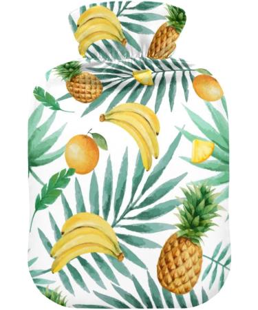 Naanle 2L Palm Leaf Banana Pineapple Hot Water Bottle - Large Transparent Heat & Cold Therapy for Pain Relief - Buy Online on GoSupps.com