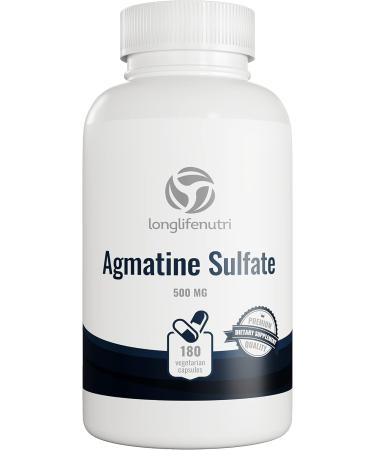 LongLifeNutri Agmatine Sulfate 500 mg 180 Vegetarian Capsules (6-Month Supply) Dietary Supplement Made in USA 180 Count (Pack of 1) - Buy Online on GoSupps.com