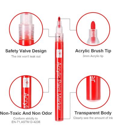 Acrylic Paint Pens Set - 18 Vibrant Colors for Pumpkins, Canvas, Rocks, Wood, Plastic - Graffiti and Craft Supplies for Adults and Kids - Christmas Easter Egg Painting - Buy Online on GoSupps.com