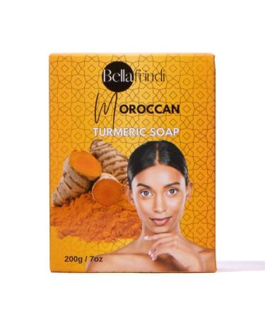 Turmeric Soap Bar for Body & Face - Moroccan Soap Made with Natural and Organic Ingredients Gentle Soap For All Skin Types 200gm Bar