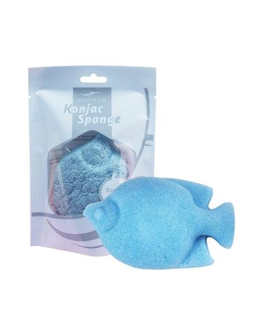 Verdant Touch Flutter Fish-Shaped Natural Flutter Face and Body Care Sponges Blue Dry Personal Care Product