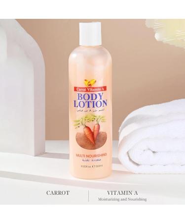 Carrot Moisturizing Body Lotion for Dry Skin Hydrating & Firming Body Cream with Carrot Vitamin A for Women Hand and Body Moisturizer Non-Greasy Refreshing Quickly Absorbed 320ml/ 10.82 Oz - Buy Online on GoSupps.com