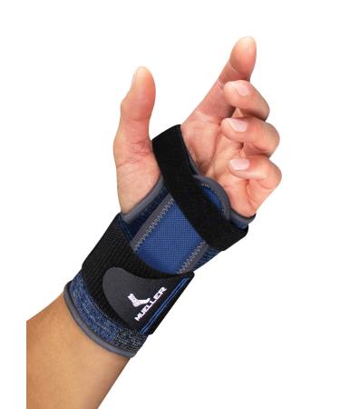 MUELLER Sports Medicine Reversible 3-in-1 Wrist Brace with Splint For Men and Women Black/Blue One Size
