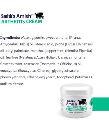 SMITH'S AMISH Arthritis Cream 4 oz Jar | Deep Soothing Relief for Joint & Muscle Pain + Bonus Lip Balm - Buy Online on GoSupps.com