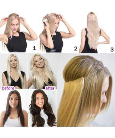 Wire in Hair Extensions No Clip in Ombre Curly Wavy Hairpieces Invisible Natural Hair Extension 20" - Light Brown & Ash Blonde - Buy Online on GoSupps.com