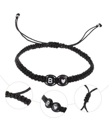 CALLARON 3pcs Black and Bracelet Matching Bracelets Initial Bracelet Heart Bracelet for Couples Beads for Friendship Bracelets The Letter Is Acrylic Black Rope Miss Manual - Buy Online on GoSupps.com