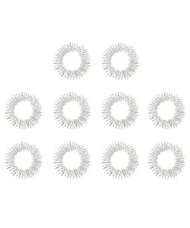 Apofly acupressure rings finger massage rings sensory hand acupressure massage spiky sensory finger rings set body load reducer silver