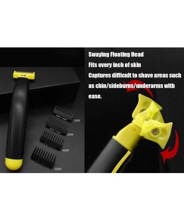 Buy Rechargeable Waterproof Wet and Dry Electric Shaver for Men - Full Body Grooming & Mustache Trimmers in Yellow - International Shipping Available - Buy Online on GoSupps.com