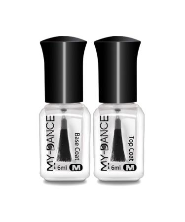 Top Coat & Base Coat Set No Need Cure - Quick Dry Nail Polish Coat High Shine Glossy Clear Nail Varnish Protect Nails & Keep Nail Color Long Lasting Base Coat & Top Coat 1.00 ml (Pack of 1)