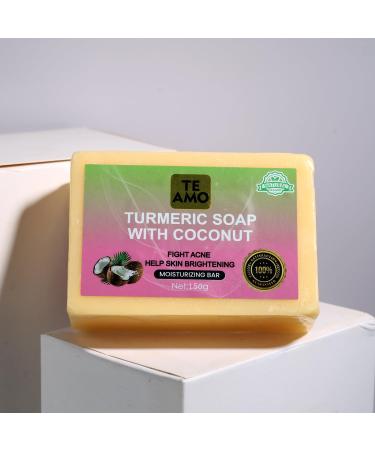 Te Amo Turmeric Soap with Coconut - Dark Spot Remover & Acne Fighting Moisturizing Bar - 5.2 oz - Buy Online on GoSupps.com