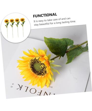 HOMSFOU 8 Pcs Simulated Sunflower Artificial Sunflowers Fake Flower Decors Home Accents Decor Bouquets for Wedding Faux Silk Flowers Sunflowers Bouquet Fake Flower Crafts Party Decor Props - Buy Online on GoSupps.com