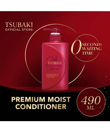 TSUBAKI Premium Moist Conditioner 490ml - Daily Repair for Damaged Hair, Restores Moisture and Adds Shine - Buy Online on GoSupps.com