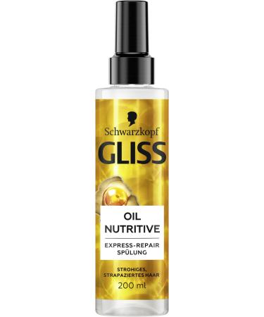 Gliss Oil Nutritive Express Repair Conditioner (200 ml) nourishes damaged and coarse hair with thermal protection up to 230 C