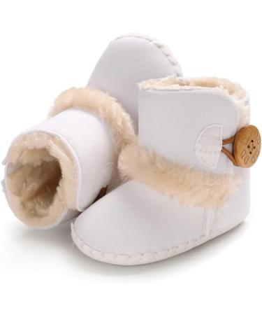 EDOTON Baby Warm Booties | Soft Non-slip Sole Toddler Snow Boots 0-6 Months | White - Buy Online on GoSupps.com