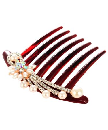 MAGICLULU Seven- Hair Comb Bride Wedding Hair Comb Pearl Hair Accessories Rhinestone Headpiece Tiara Bridal Hair Side Comb Pearl Rhinestone Crystal Rhinestones