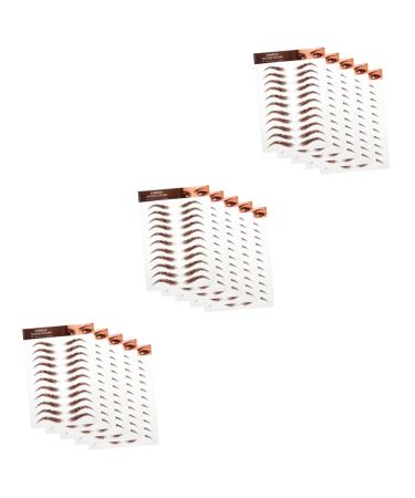 Healvian 15 Sheets sticker fake eyebrow stickers eyebrow stickers stickers make up eyebrow 1 count (Pack of 1) Brownx3pcs