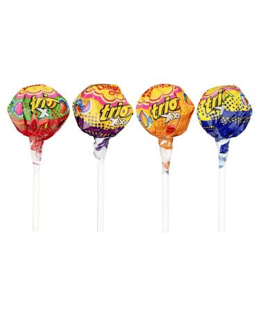Chupa Chups - XXL Trio 3 Flavours in 1 Pack of 12 (Net Weight 348g)