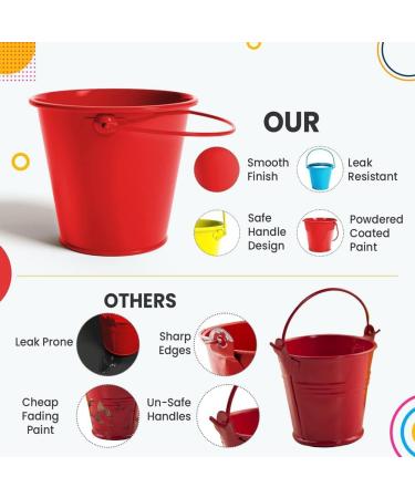 BIXUEJ Small Metal Buckets with Handle 6 Pcs - 20 Fl Oz Capacity Fit for D Cor Organizing & Decorating Playrooms Easy to Use - Buy Online on GoSupps.com