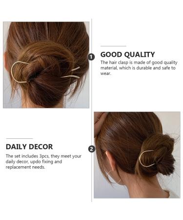 Lurrose 3pcs U Shape Hair Pins for Women - Perfect for Updos | International Shipping Available - Buy Online on GoSupps.com