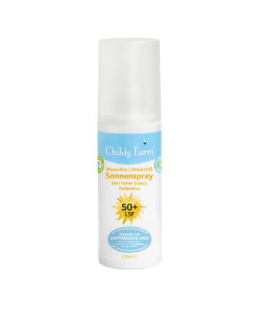 Childs Farm Sun protection spray for children and babies very high protection with SPF 50+ waterproof UVA and UVB protection 100ml |Suitable for dry sensitive or also prone to eczema