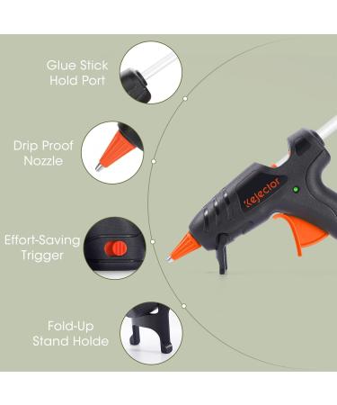 Kejector Mini Hot Glue Gun Kit with 30pcs Sticks - Fast Heating, Anti-Drip, 20W Black Fireproof Design for Kids DIY, Crafts, and Quick Repairs - Buy Online on GoSupps.com