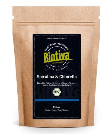 Chlorella Spirulina powder Bio 500g - algae mix - vegan - chlorella vulgaris algae - filled and controlled in Germany - Biotiva