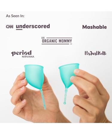 Kind Cup Menstrual Cup | Comfortable & Easy to Use | Eco-Friendly Period Solution for High & Low Cervix | Regular Size (Aqua) - Ship Worldwide - Buy Online on GoSupps.com