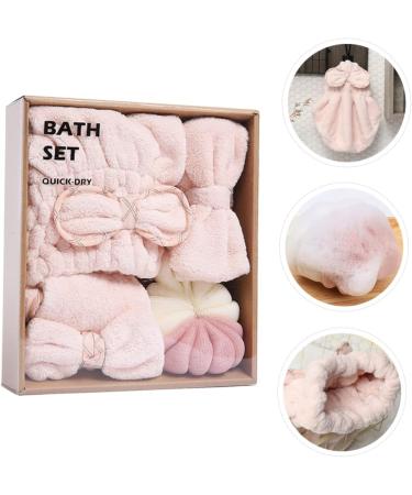Outanaya 1 Set Dry Hair Towel Set Exfoliating Body Puff Fast Drying Hair Cap Hair Sponge Pink Twisted Yarn - Buy Online on GoSupps.com
