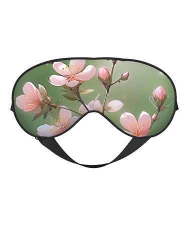 Soft Flowers Printed Eye Mask Adjustable Breathable Eye Masks for Sleep Light Blocking & Double-Sided