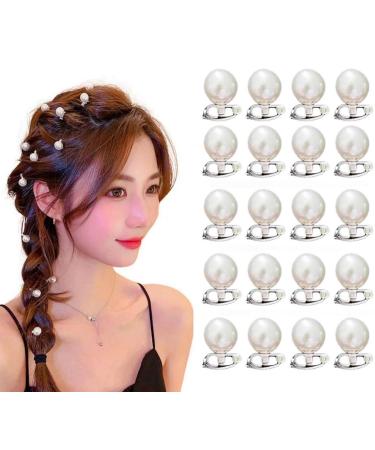 20PCS Mini Pearl Hair Clips for Women White Pearls for Hair Cute Wedding Hair Clips Pearl Barrettes for Women Girls Brides Pearl Hair Accessories Hair Decoration Pearl Clips for Wedding Party Gift