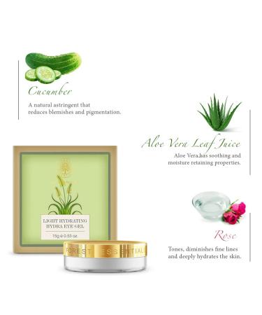 Buy Forest Essentials Light Hydrating Hydra Eye Gel 15 GM | Best Hydration for Eyes | International Shipping Available - Buy Online on GoSupps.com