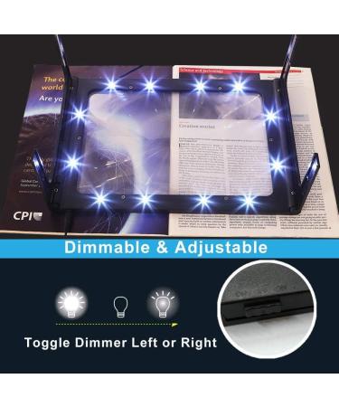 Full Page 3X Reading Magnifying Glass with 12 LED Lights Handheld Or Hands Free Magnifier with Stand & Lanyard - Large A4 Sheet Illuminated Vision Aid - Buy Online on GoSupps.com