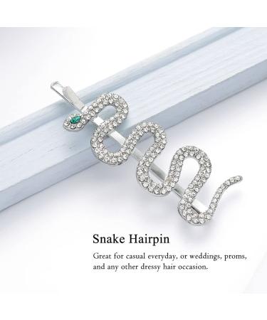 Jakawin Rhinestone Snake Hair Clip Pins - Crystal Barrette for Women and Girls HCl041 - Buy Online on GoSupps.com