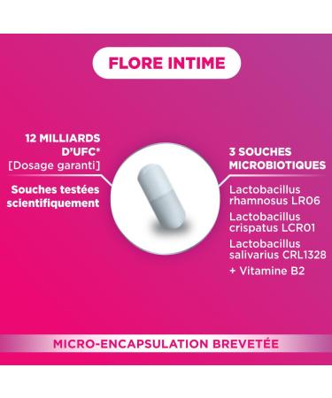 Fort Pharma - Feminae Flore Intime - Probiotique flore vaginale Lactobacillus D sagr ments f minins - 12 milliards d'UFC + Vitamine B2-15 g lules 1/jour - Buy Online on GoSupps.com