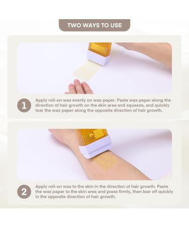 Topdirect Roll On Waxing Set - Hair Removal Kit with 2 Honey Cartridges Spray 100 Strips & 10 Oil - Ideal for Sensitive Skin | International Shipping Available - Buy Online on GoSupps.com