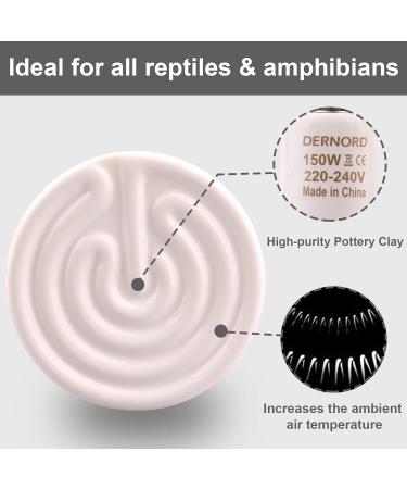 Dernord 150W E27 Heating Lamp - Ceramic Heat Emitter for Reptiles Chicks & Turtles | Outdoor Dark Radiator Spotlight - Buy Online on GoSupps.com