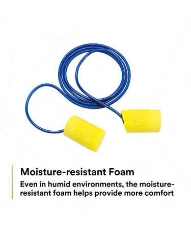 Aearo Corded Foam Earplugs - Comfortable Noise Reduction for Sleep Travel & Work | International Shipping Available - Buy Online on GoSupps.com