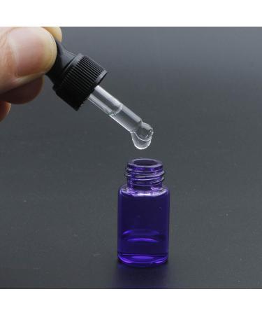 Unxuey 20pcs 3ml Purple Glass Essential Oil Dropper Bottles with Pipettes Dropper Refillable Empty Vials with Black Screw Cap Perfume Mini Portable Fragrance Cosmetic Bottles - Buy Online on GoSupps.com