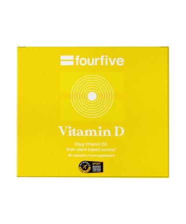 fourfive Vitamin D3 2000iu 30 Soft Gel Capsules - 1 Month Supply Sunshine Supplement Vegetarian and Vegan Friendly Made in The UK - Designed by Athletes & Tested by Informed Sport